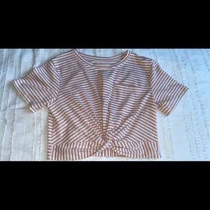 Striped Crop Top with Pocket